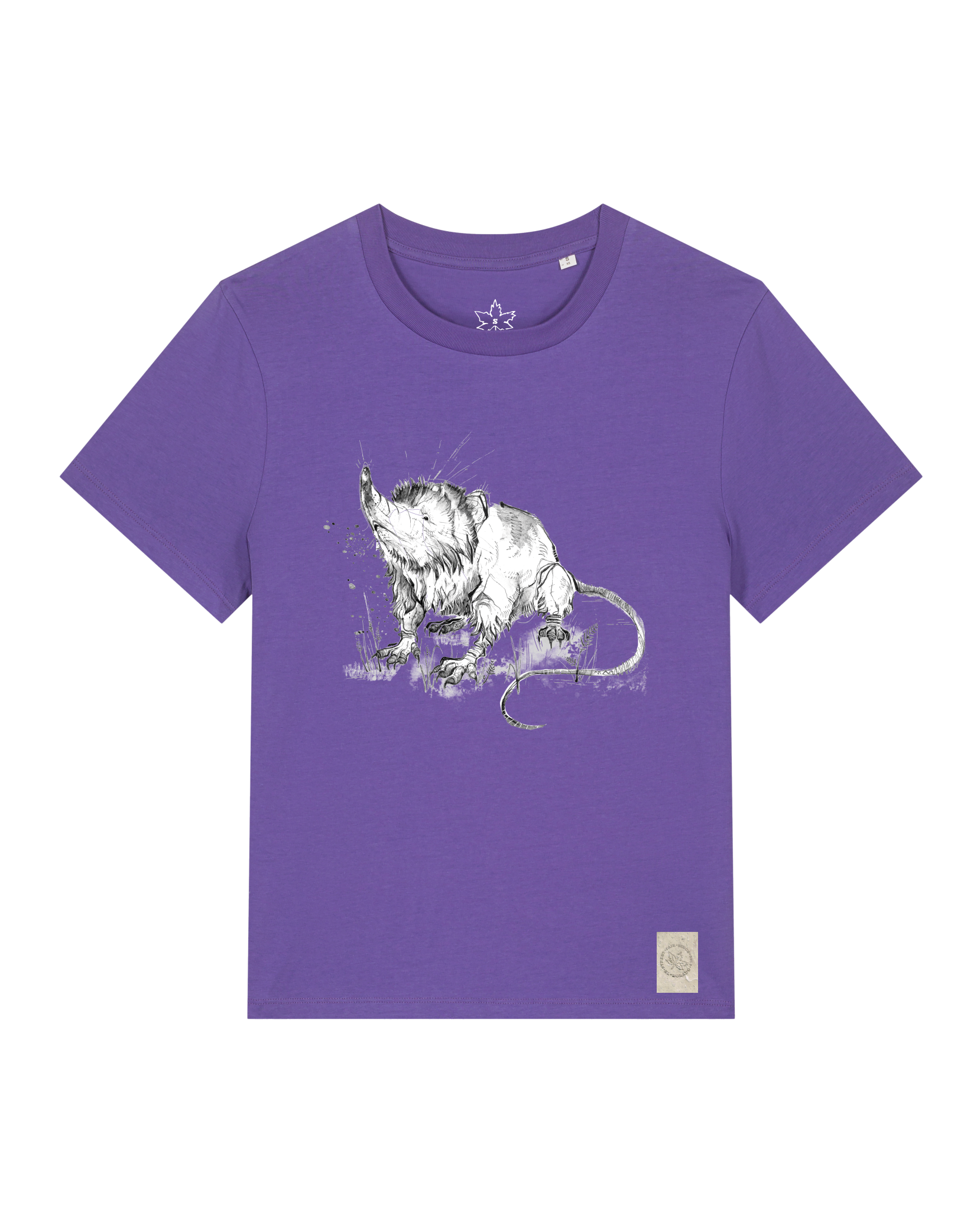 bio-female-medium fit-tshirt-solenodon-sttw172-blaukraut-front