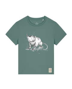 bio-female-medium fit-tshirt-solenodon-sttw172-blautanne-front