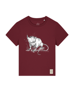 bio-female-medium fit-tshirt-solenodon-sttw172-burgunder rot-front