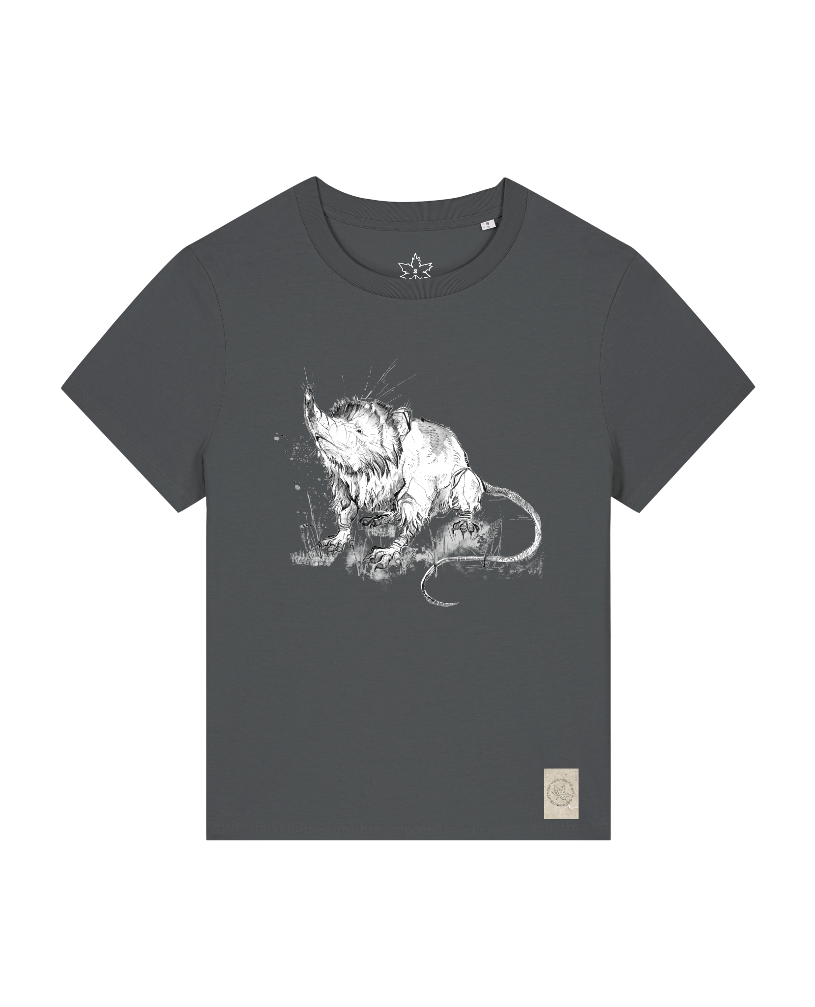bio-female-medium fit-tshirt-solenodon-sttw172-eisen-front