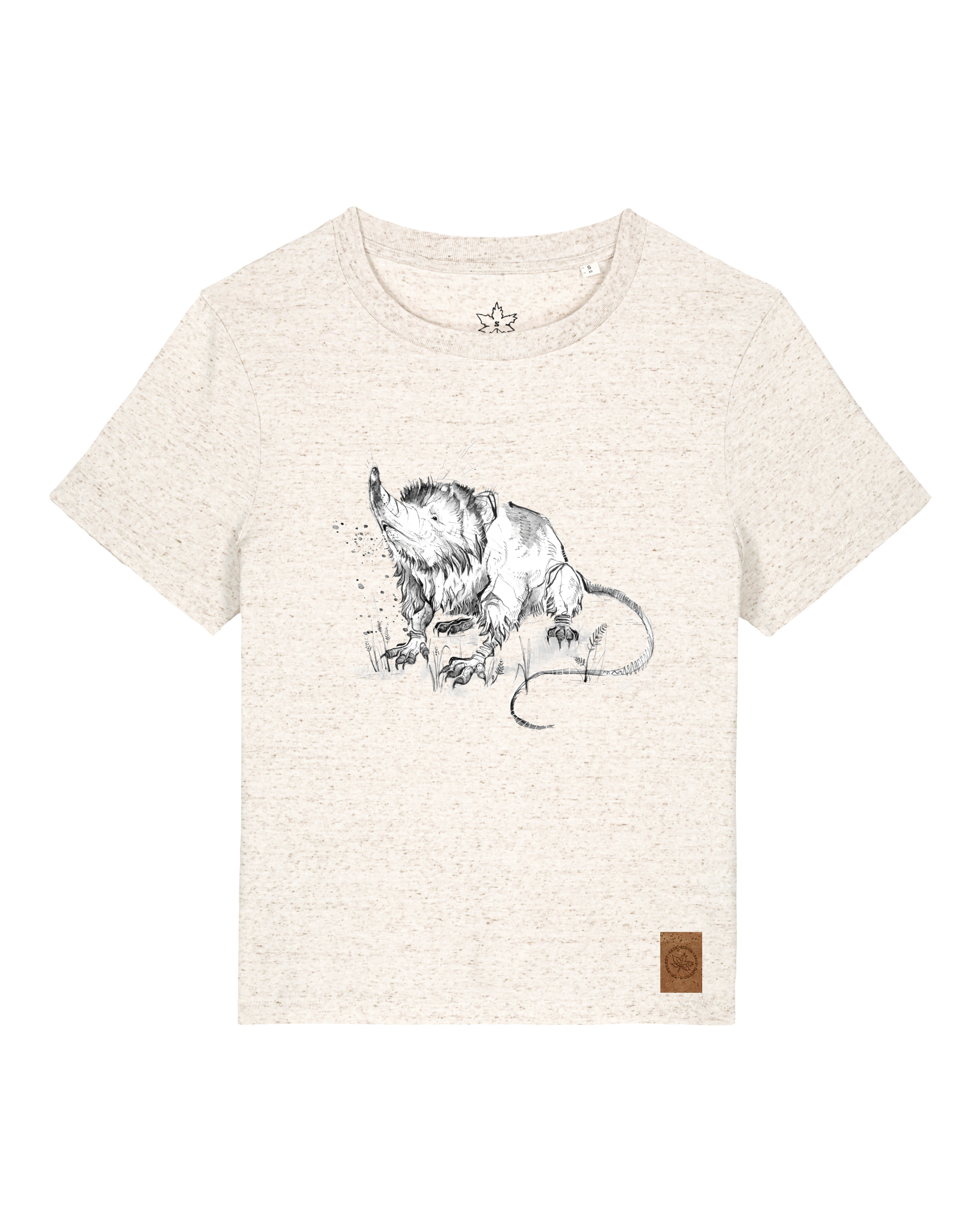 bio-female-medium fit-tshirt-solenodon-sttw172-elbsandstein-front