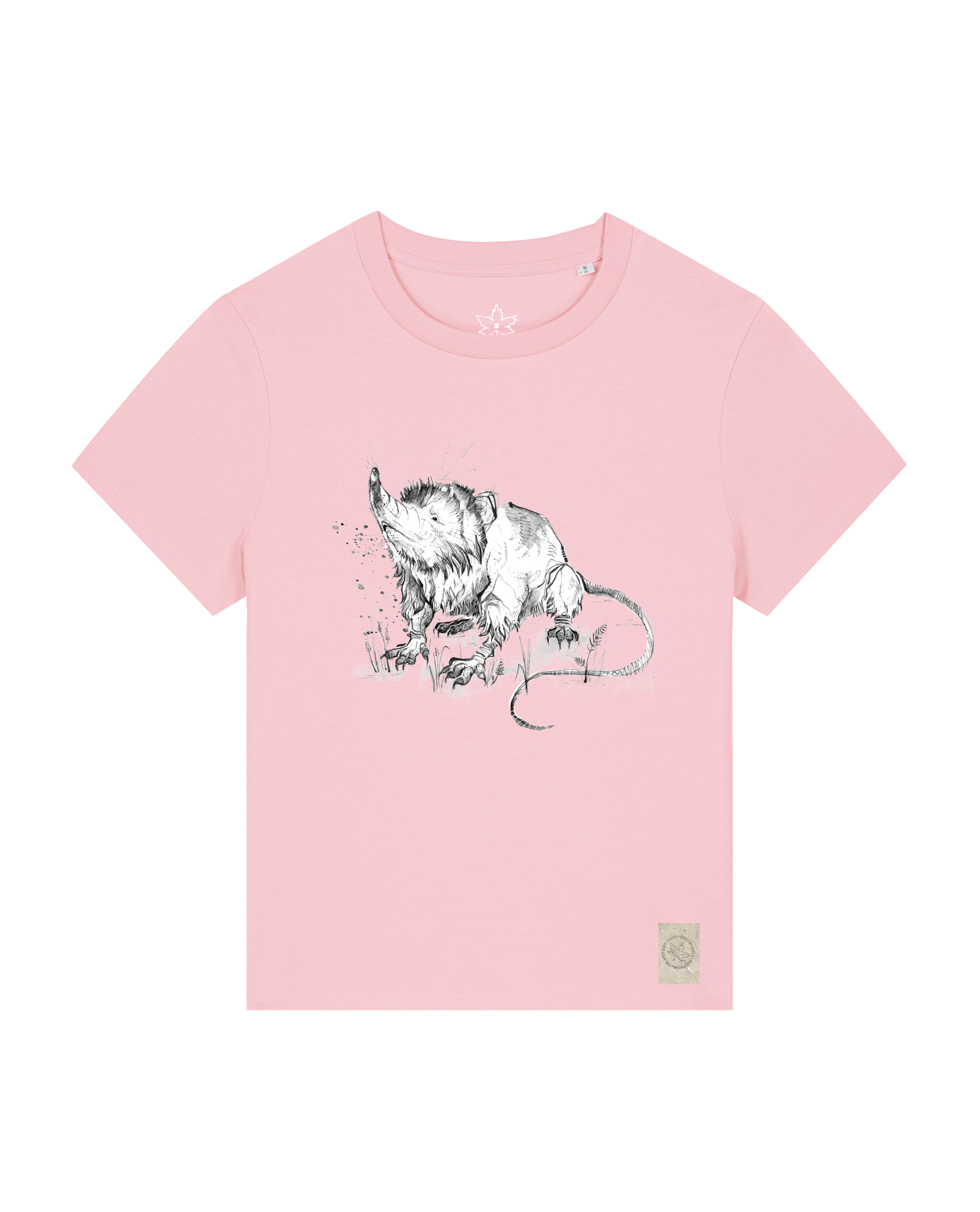 bio-female-medium fit-tshirt-solenodon-sttw172-flamingo-front