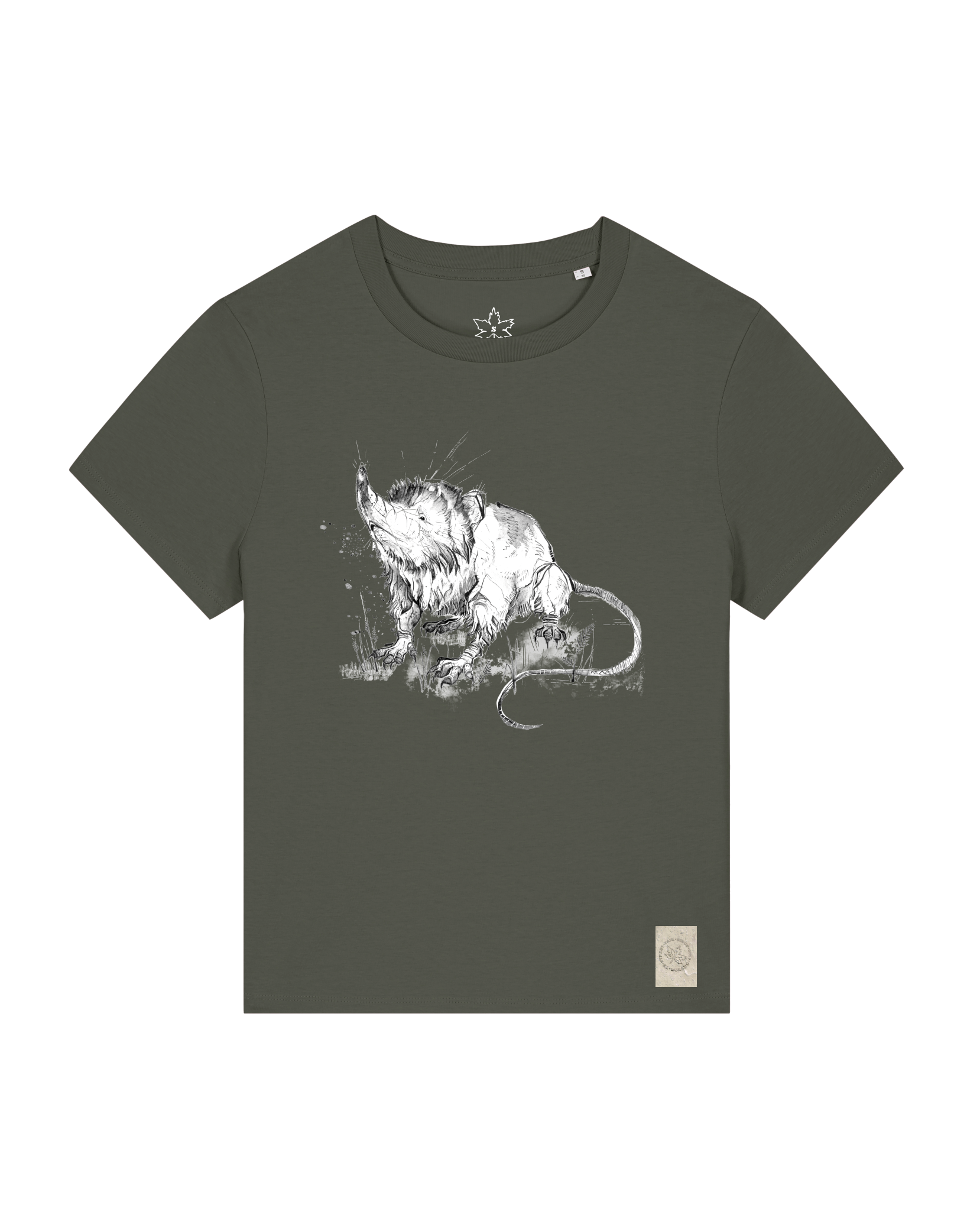 bio-female-medium fit-tshirt-solenodon-sttw172-grunkohl-front