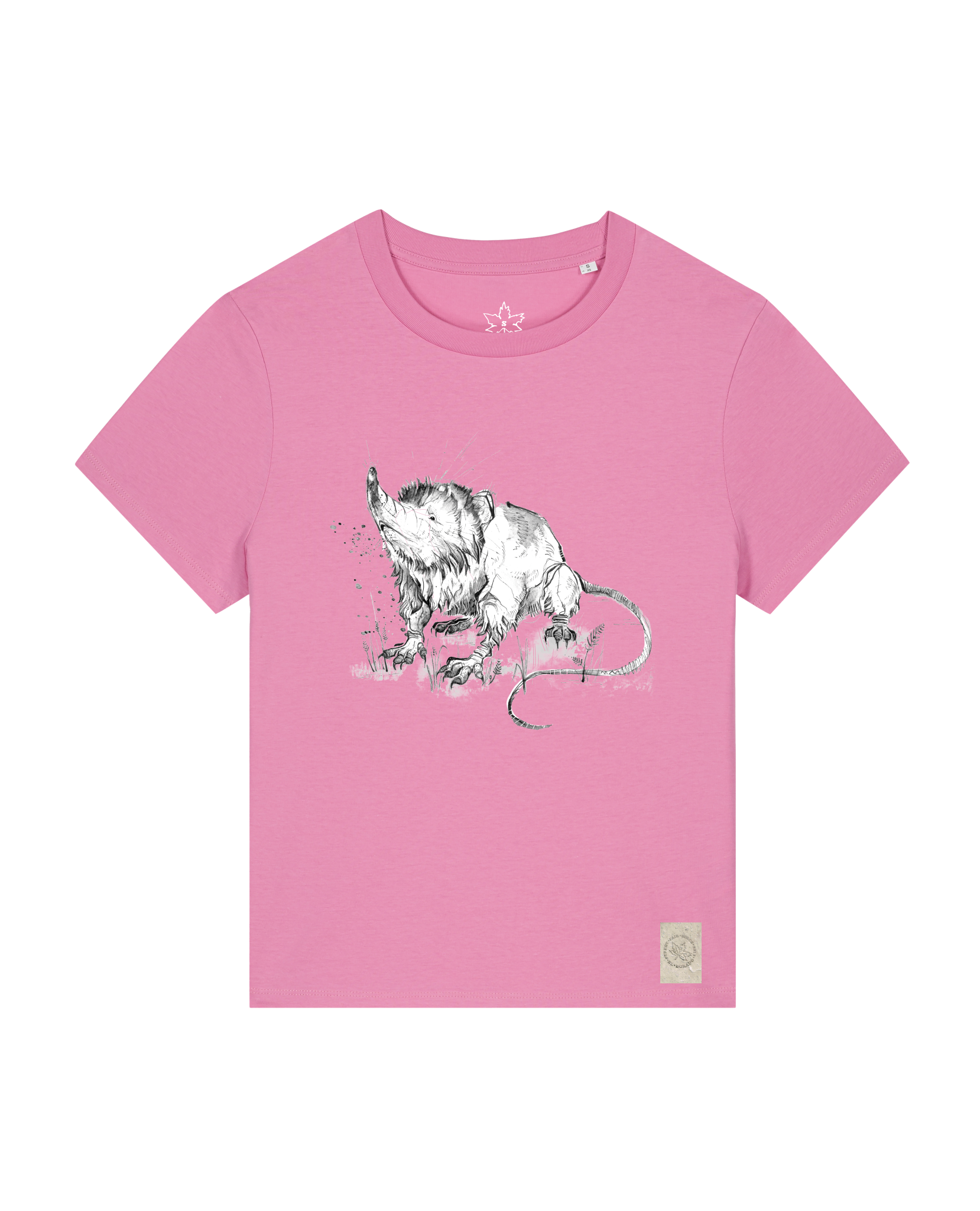 bio-female-medium fit-tshirt-solenodon-sttw172-kaugummi-front