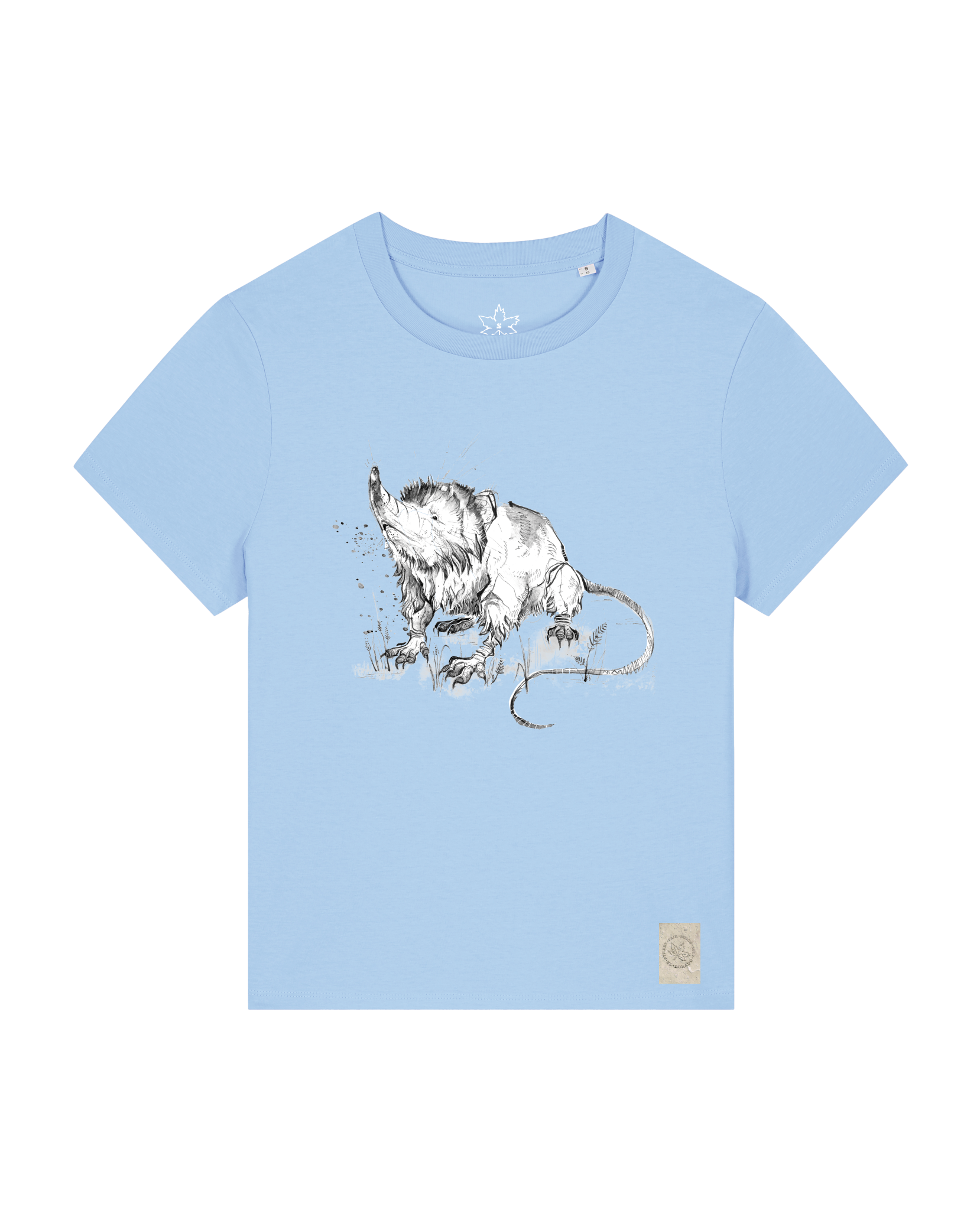 bio-female-medium fit-tshirt-solenodon-sttw172-lagune-front