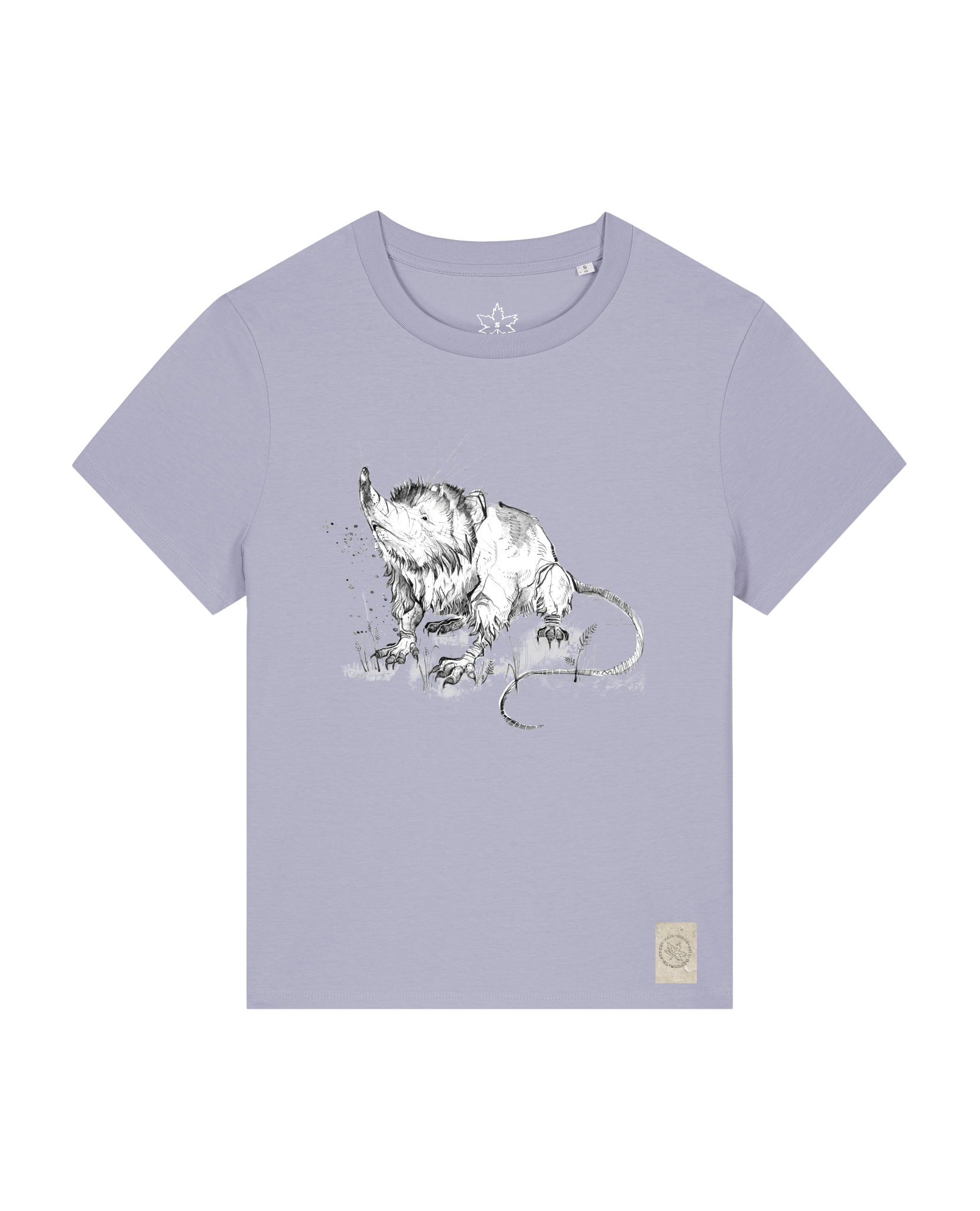 bio-female-medium fit-tshirt-solenodon-sttw172-lavender-front