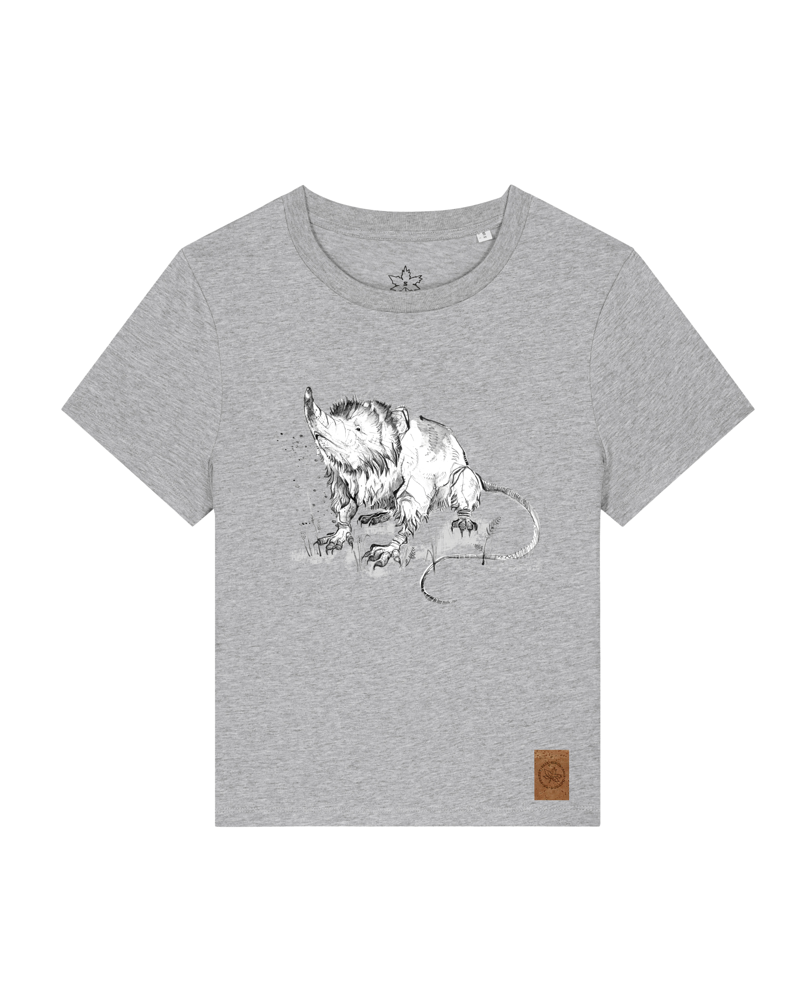 bio-female-medium fit-tshirt-solenodon-sttw172-mausgrau-front