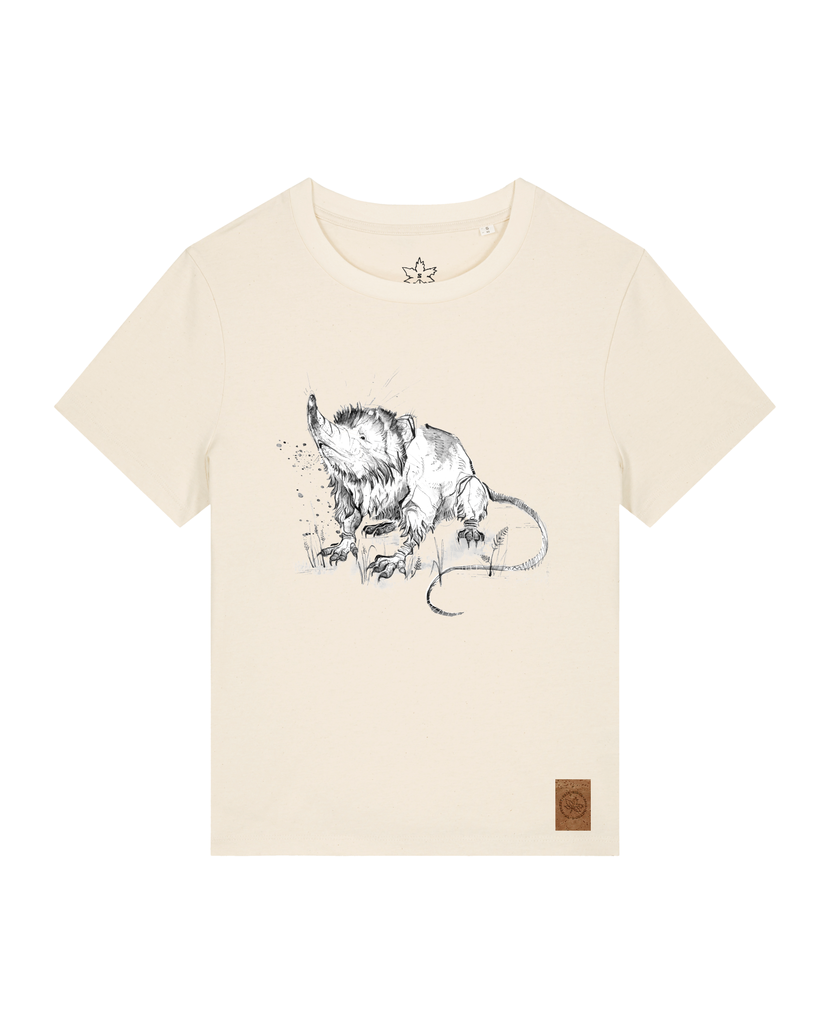 bio-female-medium fit-tshirt-solenodon-sttw172-natur-front