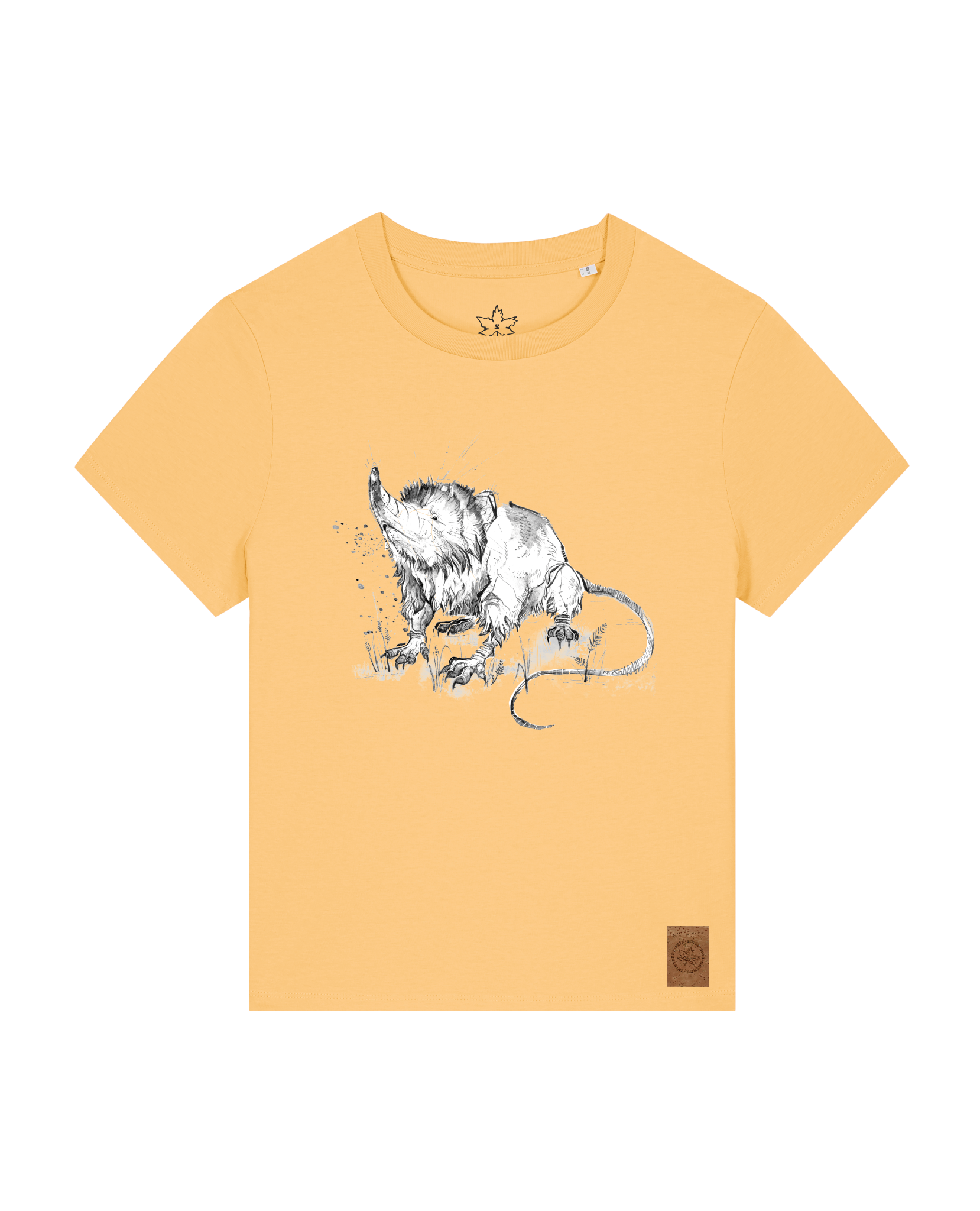 bio-female-medium fit-tshirt-solenodon-sttw172-senfkorn-front