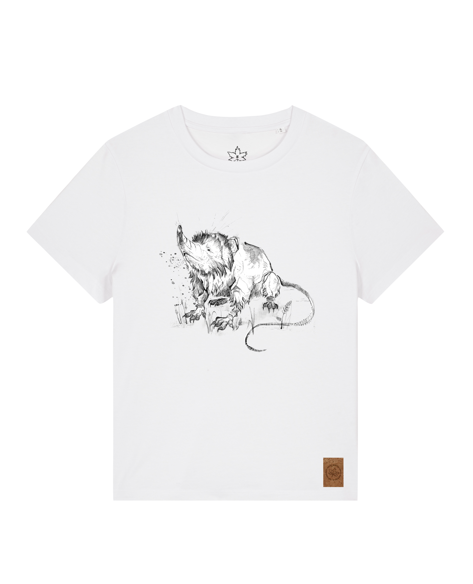 bio-female-medium fit-tshirt-solenodon-sttw172-weiß-front