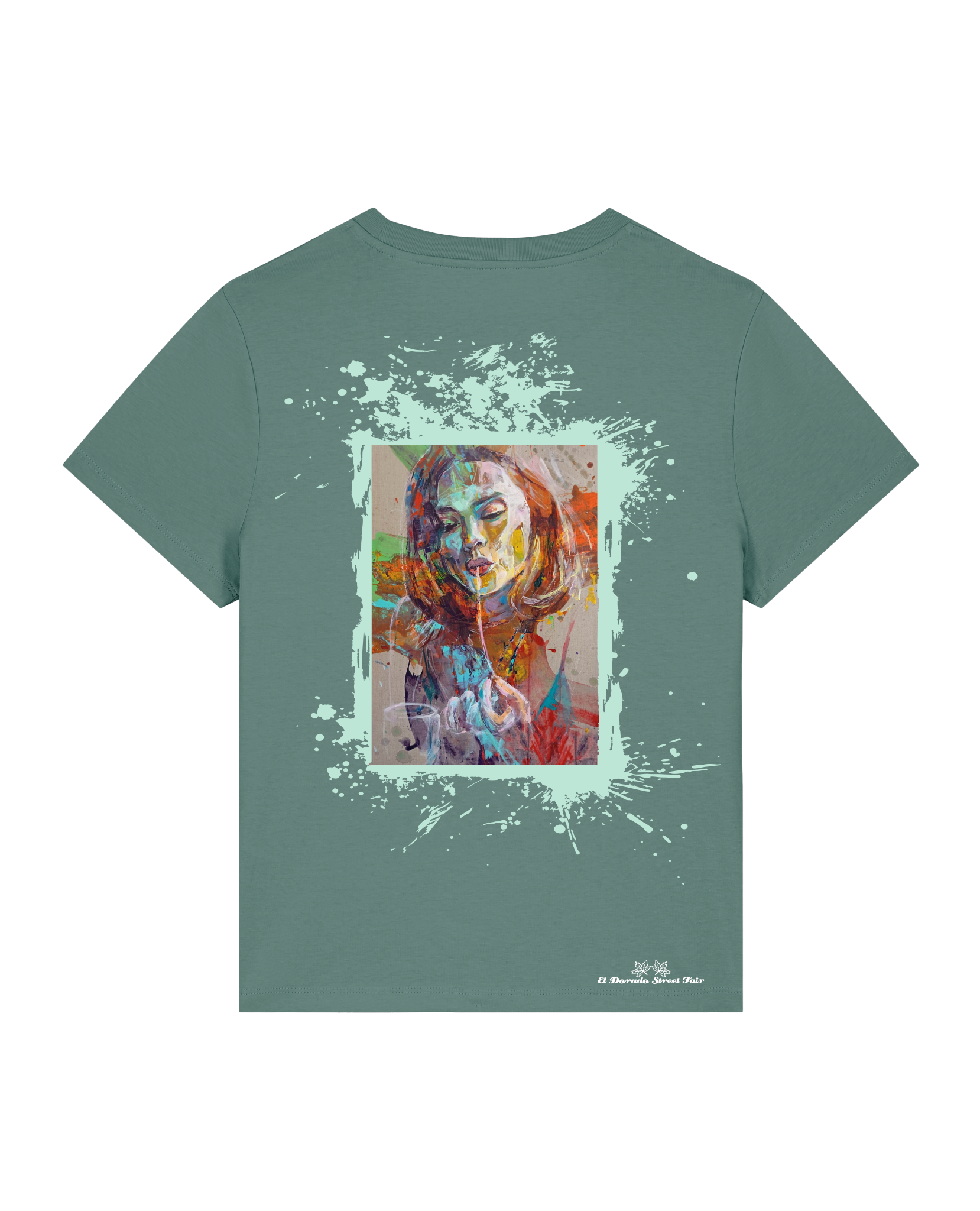 Bio Damen Medium Fit T-Shirt Spaghetti (Backprint)