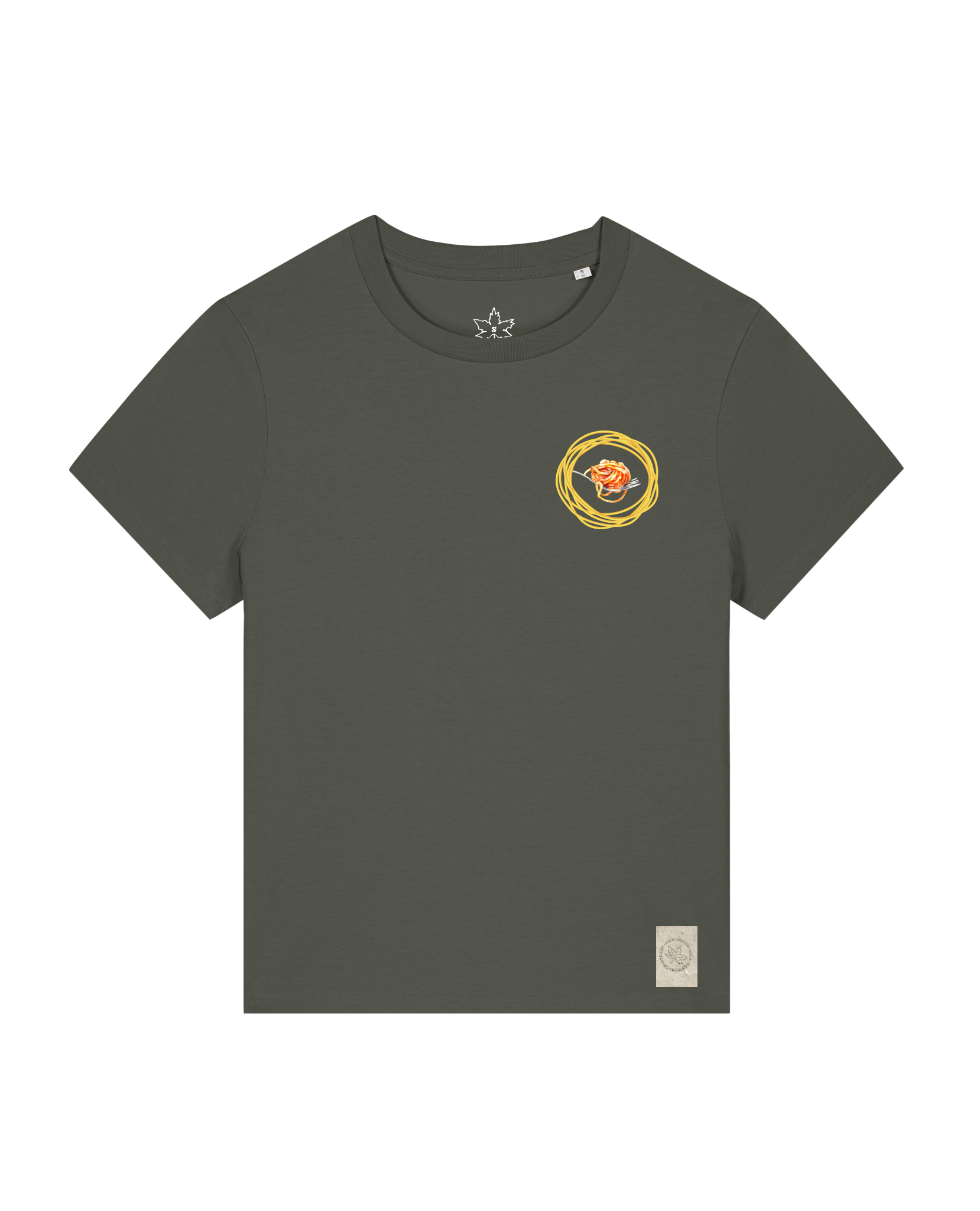bio-female-medium fit-tshirt-spaghetti (backprint)-sttw172-grunkohl-front