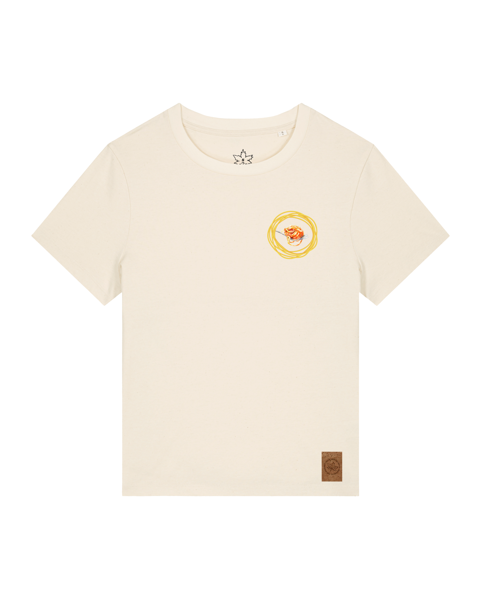 bio-female-medium fit-tshirt-spaghetti (backprint)-sttw172-natur-front