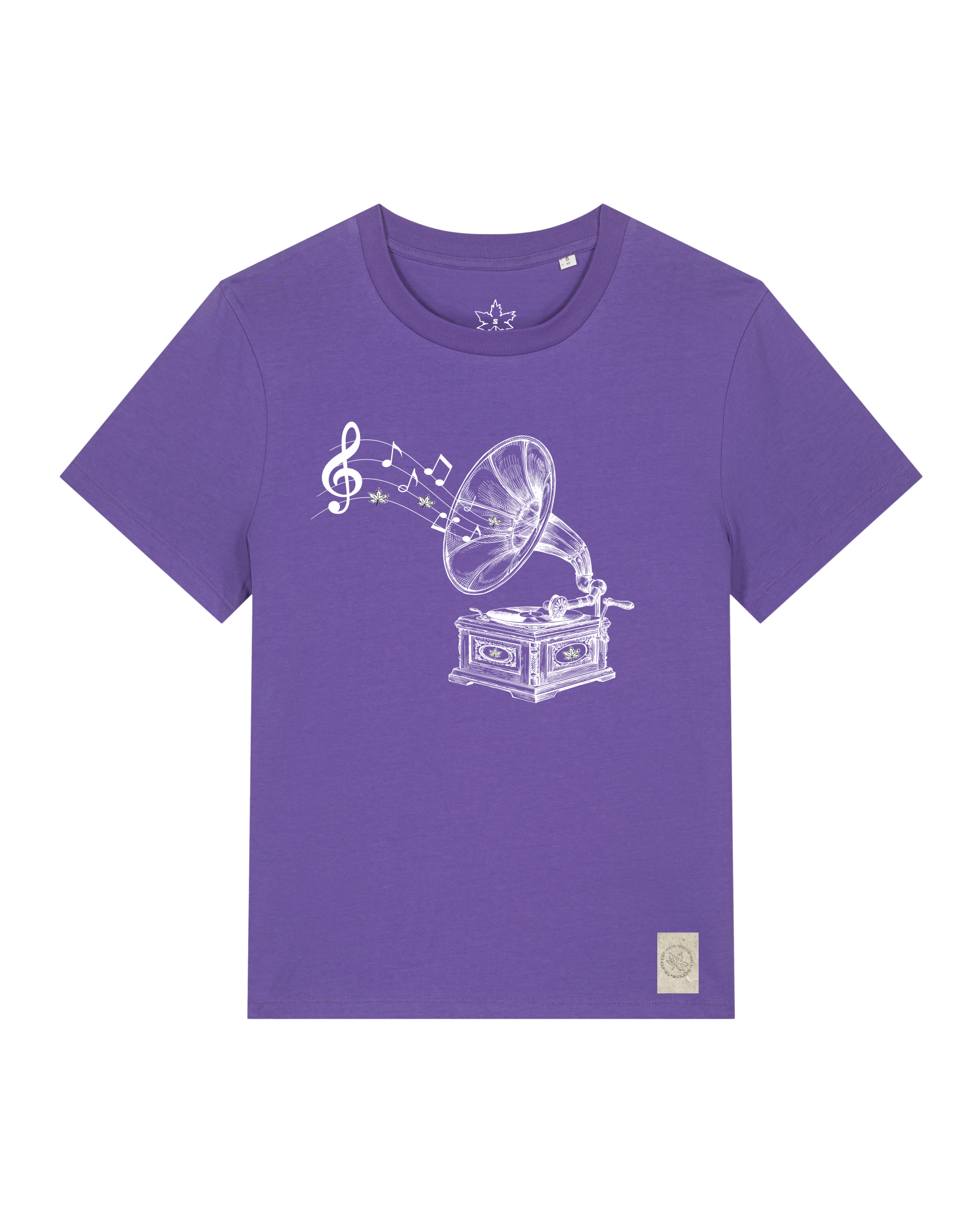 bio-female-medium fit-tshirt-stay tuned-sttw172-blaukraut-front