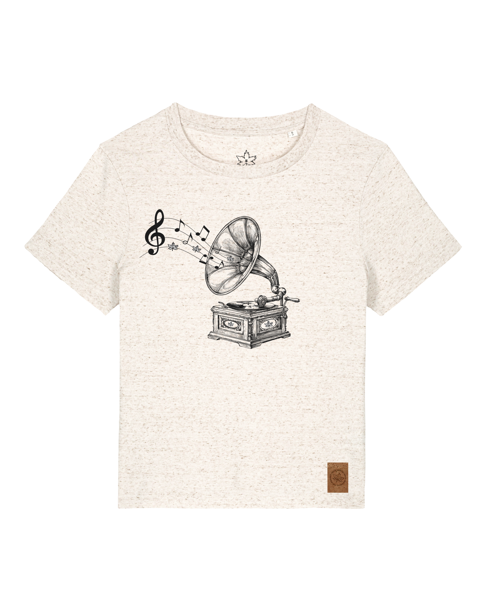 bio-female-medium fit-tshirt-stay tuned-sttw172-elbsandstein-front
