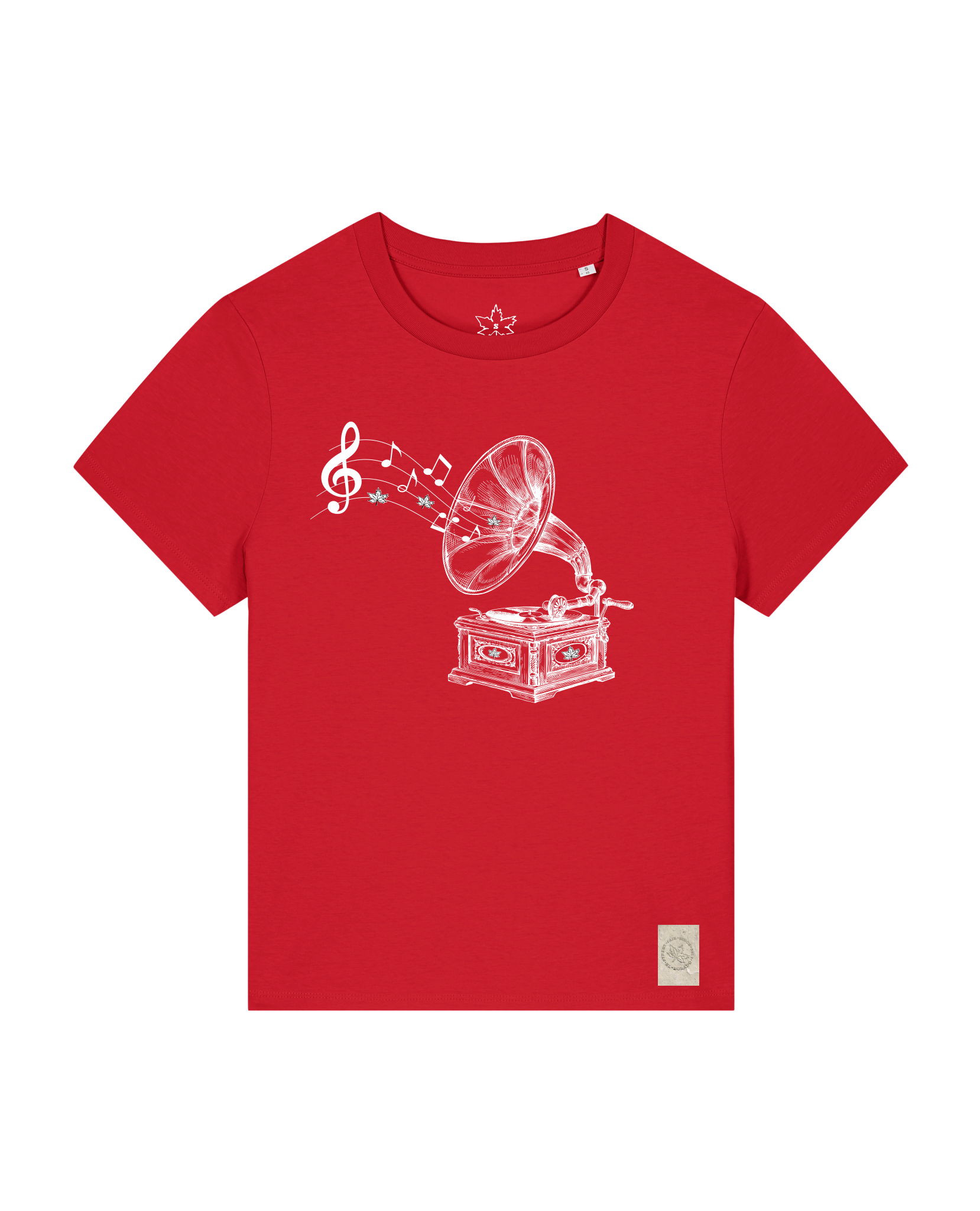 bio-female-medium fit-tshirt-stay tuned-sttw172-erdbeere-front