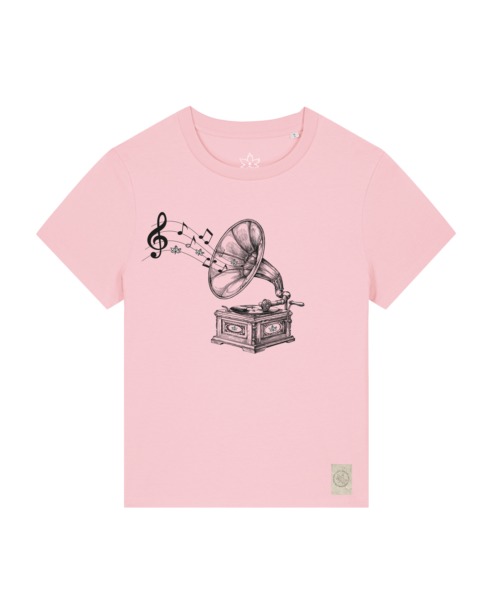 bio-female-medium fit-tshirt-stay tuned-sttw172-flamingo-front