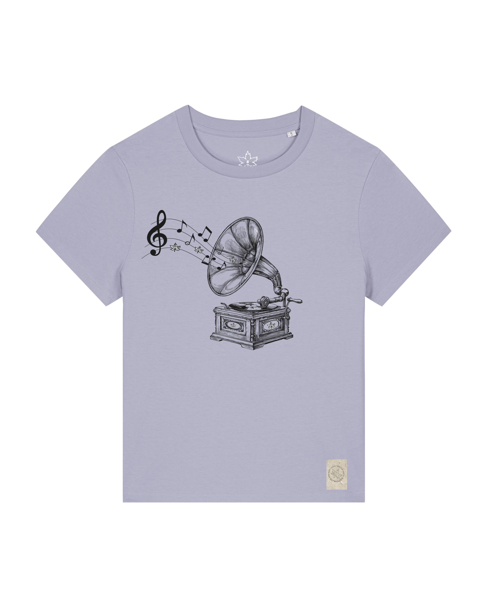 bio-female-medium fit-tshirt-stay tuned-sttw172-lavender-front