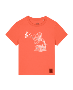 bio-female-medium fit-tshirt-stay tuned-sttw172-mandarine-front