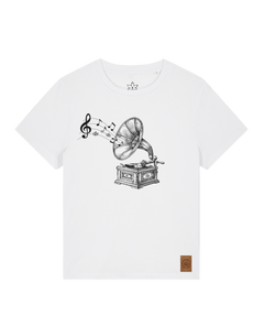 bio-female-medium fit-tshirt-stay tuned-sttw172-weiß-front