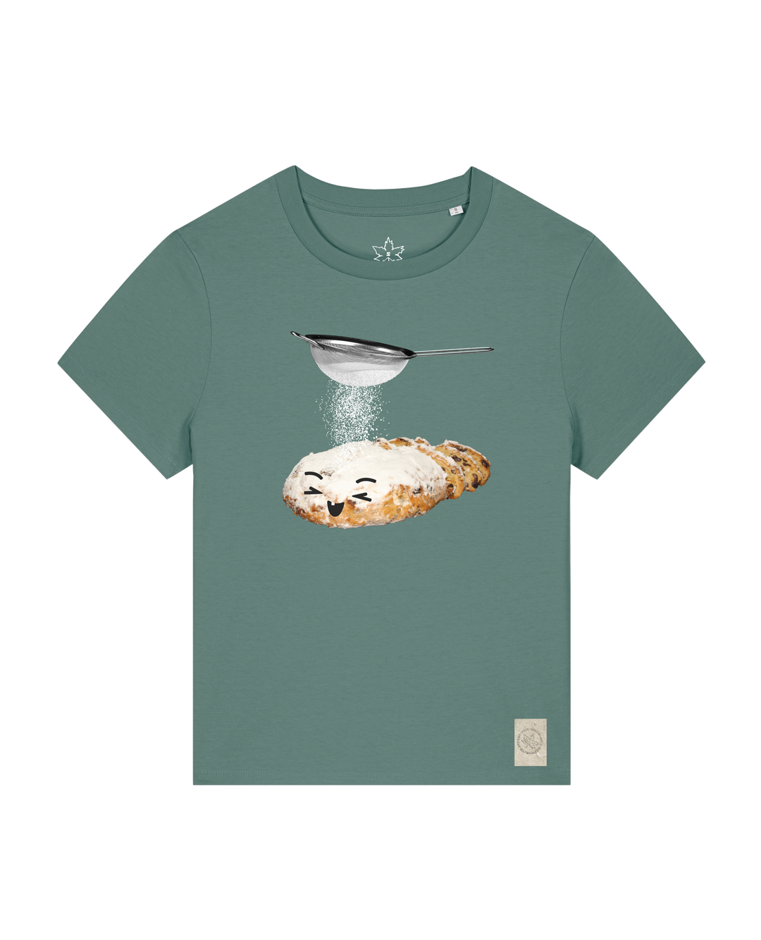 bio-female-medium fit-tshirt-stollen-sttw172-blautanne-front