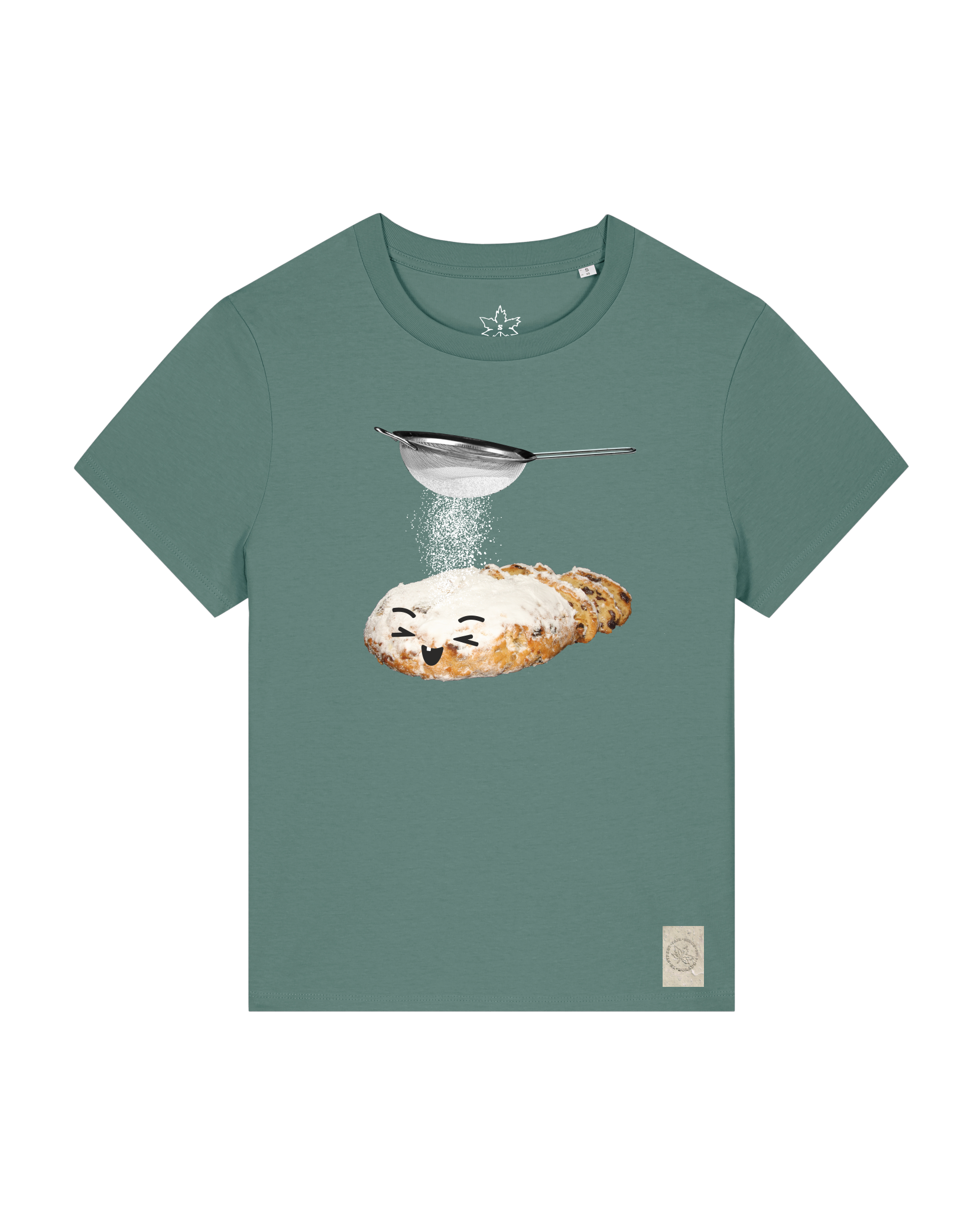 bio-female-medium fit-tshirt-stollen-sttw172-blautanne-front
