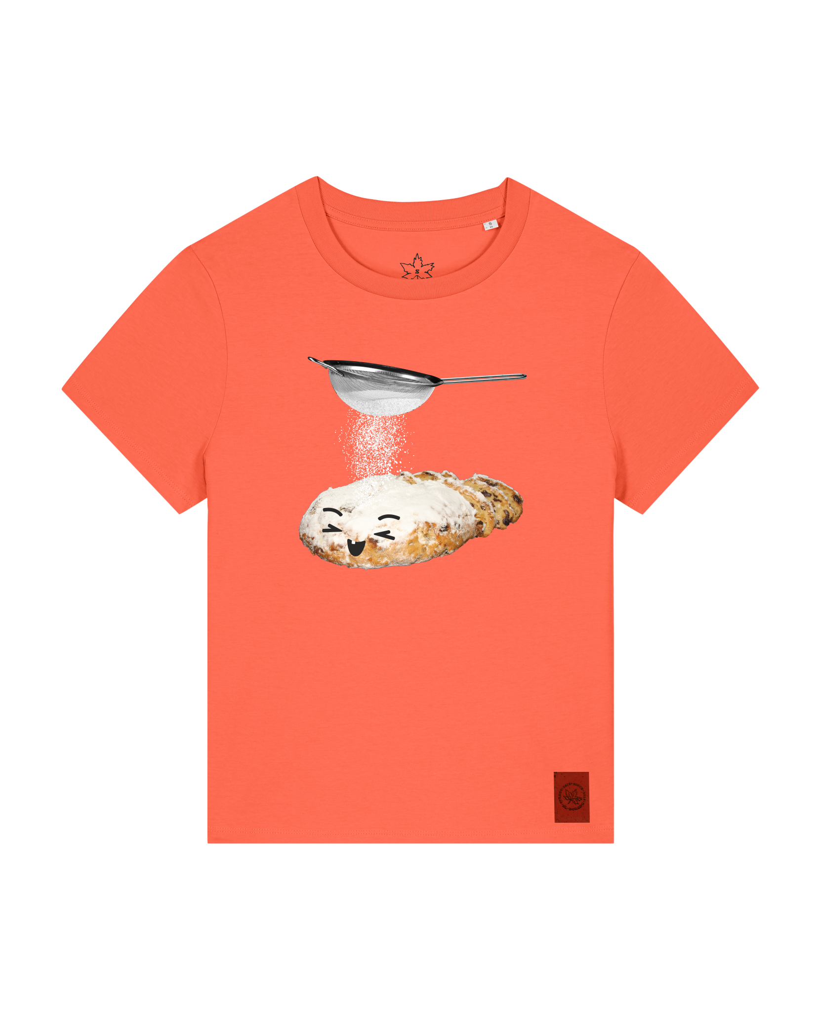 bio-female-medium fit-tshirt-stollen-sttw172-mandarine-front