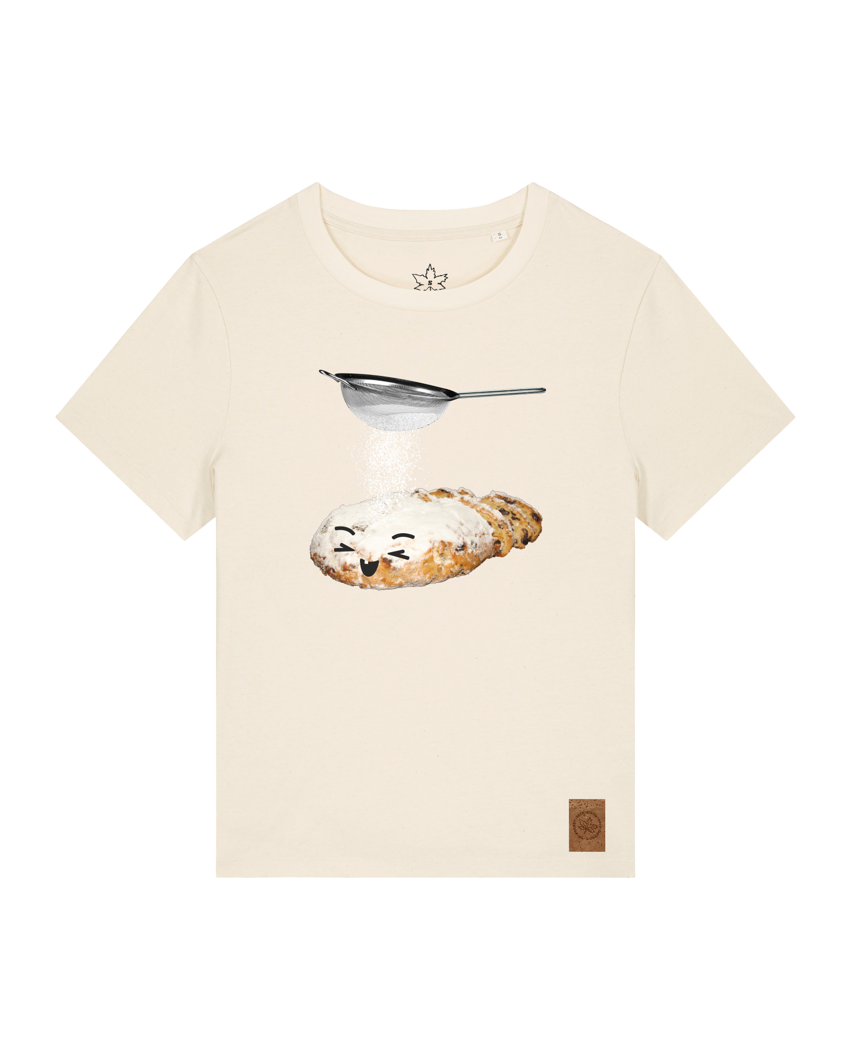 bio-female-medium fit-tshirt-stollen-sttw172-natur-front