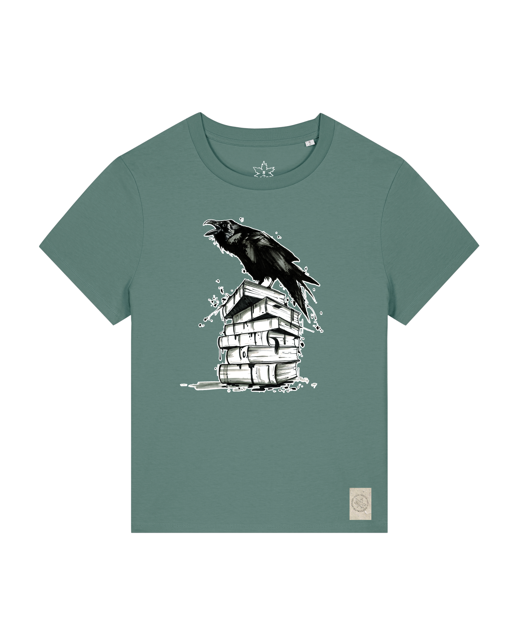 bio-female-medium fit-tshirt-study crowd-sttw172-blautanne-front