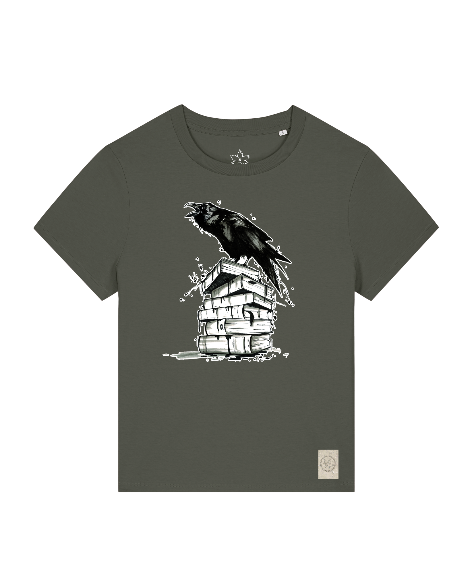 bio-female-medium fit-tshirt-study crowd-sttw172-grunkohl-front