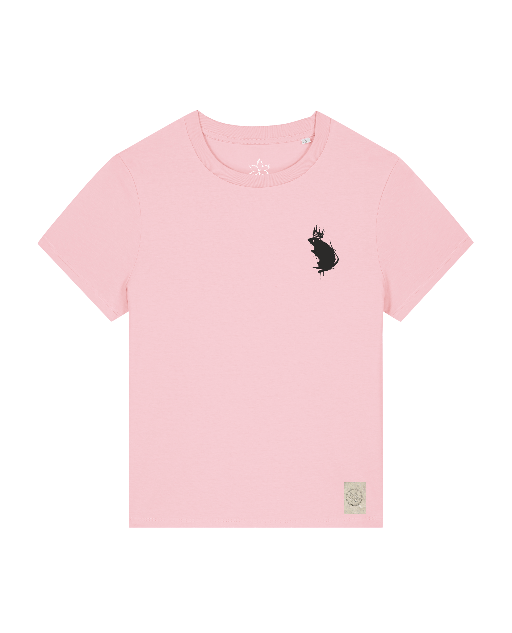 bio-female-medium fit-tshirt-subchannel staff (backprint)-sttw172-flamingo-front