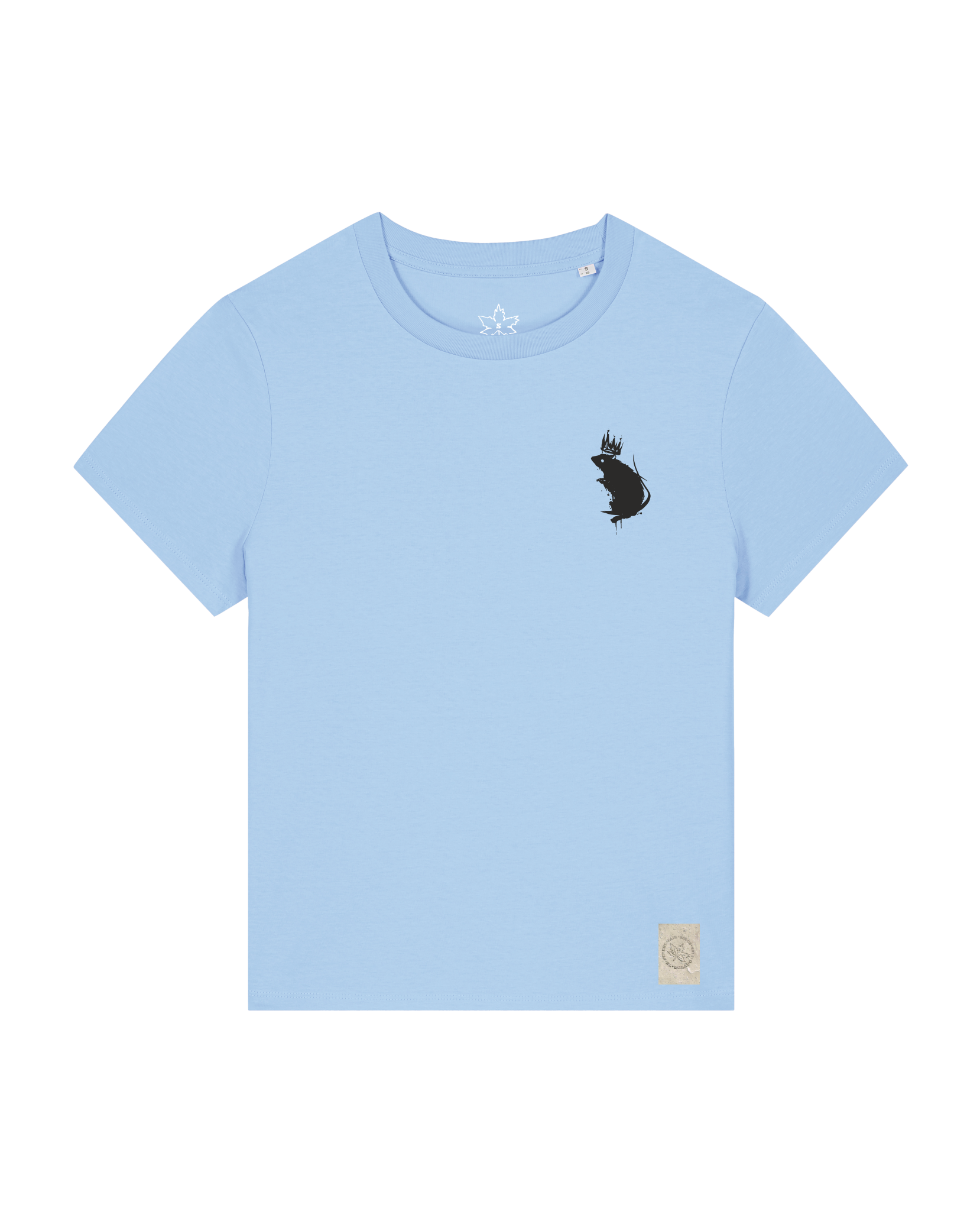 bio-female-medium fit-tshirt-subchannel staff (backprint)-sttw172-lagune-front