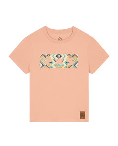 bio-female-medium fit-tshirt-three leaves 01-sttw172-agyptische keramik-front