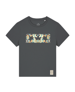 bio-female-medium fit-tshirt-three leaves 01-sttw172-eisen-front