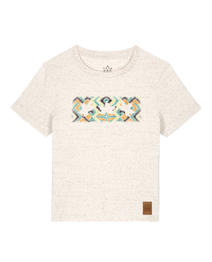 bio-female-medium fit-tshirt-three leaves 01-sttw172-elbsandstein-front
