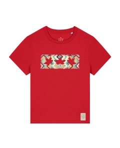 bio-female-medium fit-tshirt-three leaves 01-sttw172-erdbeere-front