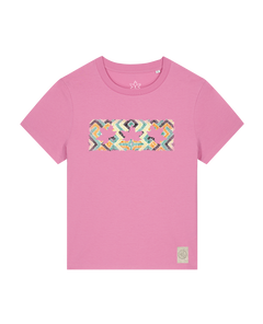bio-female-medium fit-tshirt-three leaves 01-sttw172-kaugummi-front