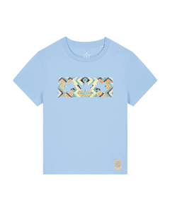 bio-female-medium fit-tshirt-three leaves 01-sttw172-lagune-front