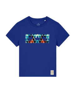 bio-female-medium fit-tshirt-three leaves 03-sttw172-kornblume-front