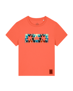 bio-female-medium fit-tshirt-three leaves 03-sttw172-mandarine-front