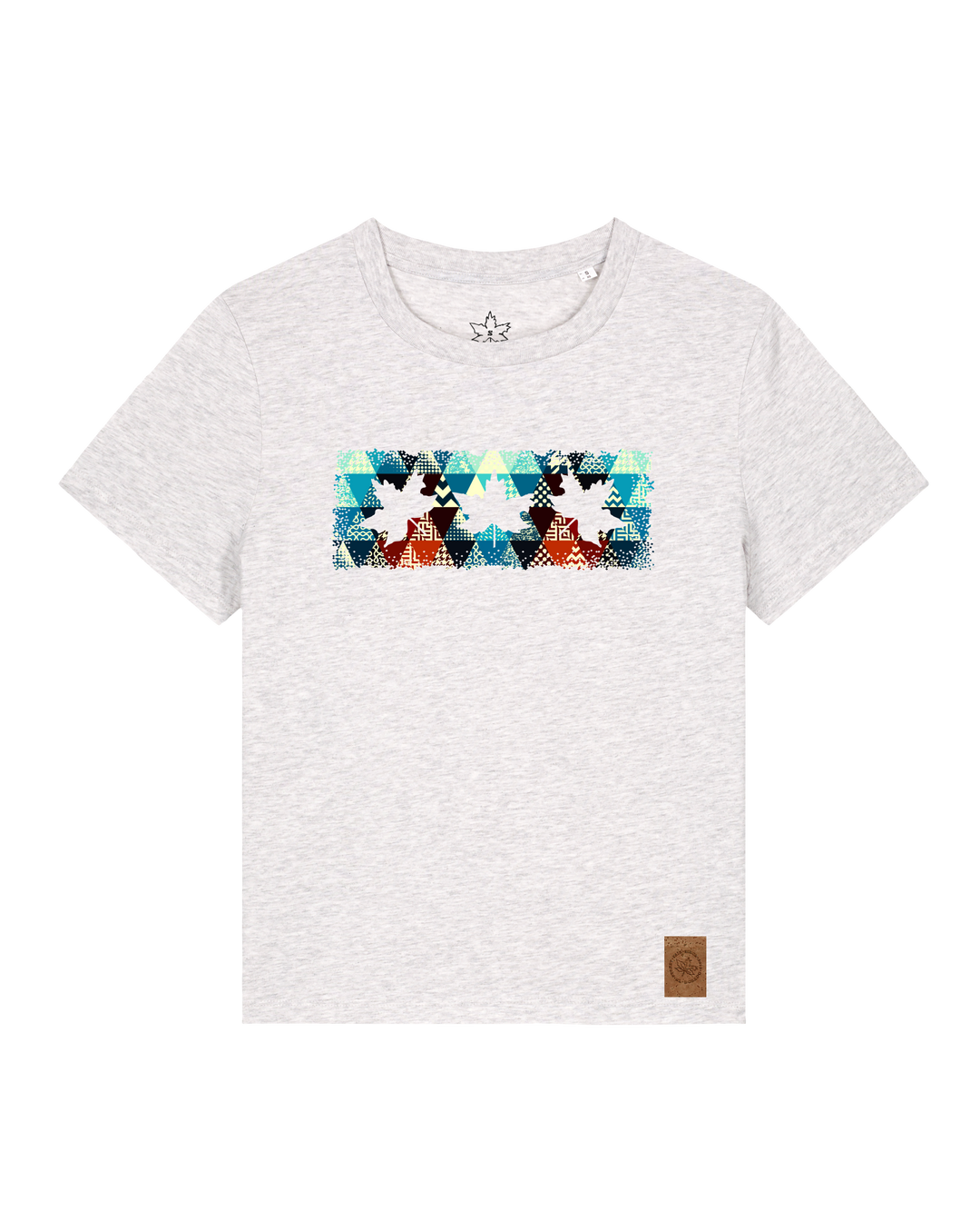 bio-female-medium fit-tshirt-three leaves 03-sttw172-rennmaus-front