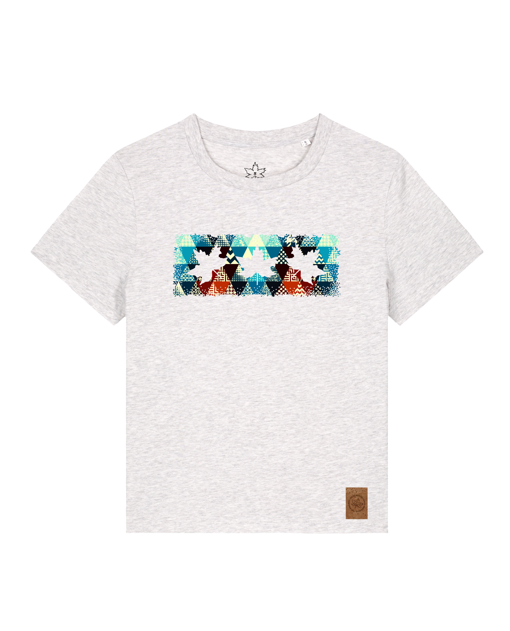 bio-female-medium fit-tshirt-three leaves 03-sttw172-rennmaus-front