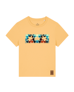 bio-female-medium fit-tshirt-three leaves 03-sttw172-senfkorn-front