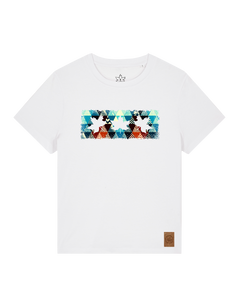 bio-female-medium fit-tshirt-three leaves 03-sttw172-weiß-front