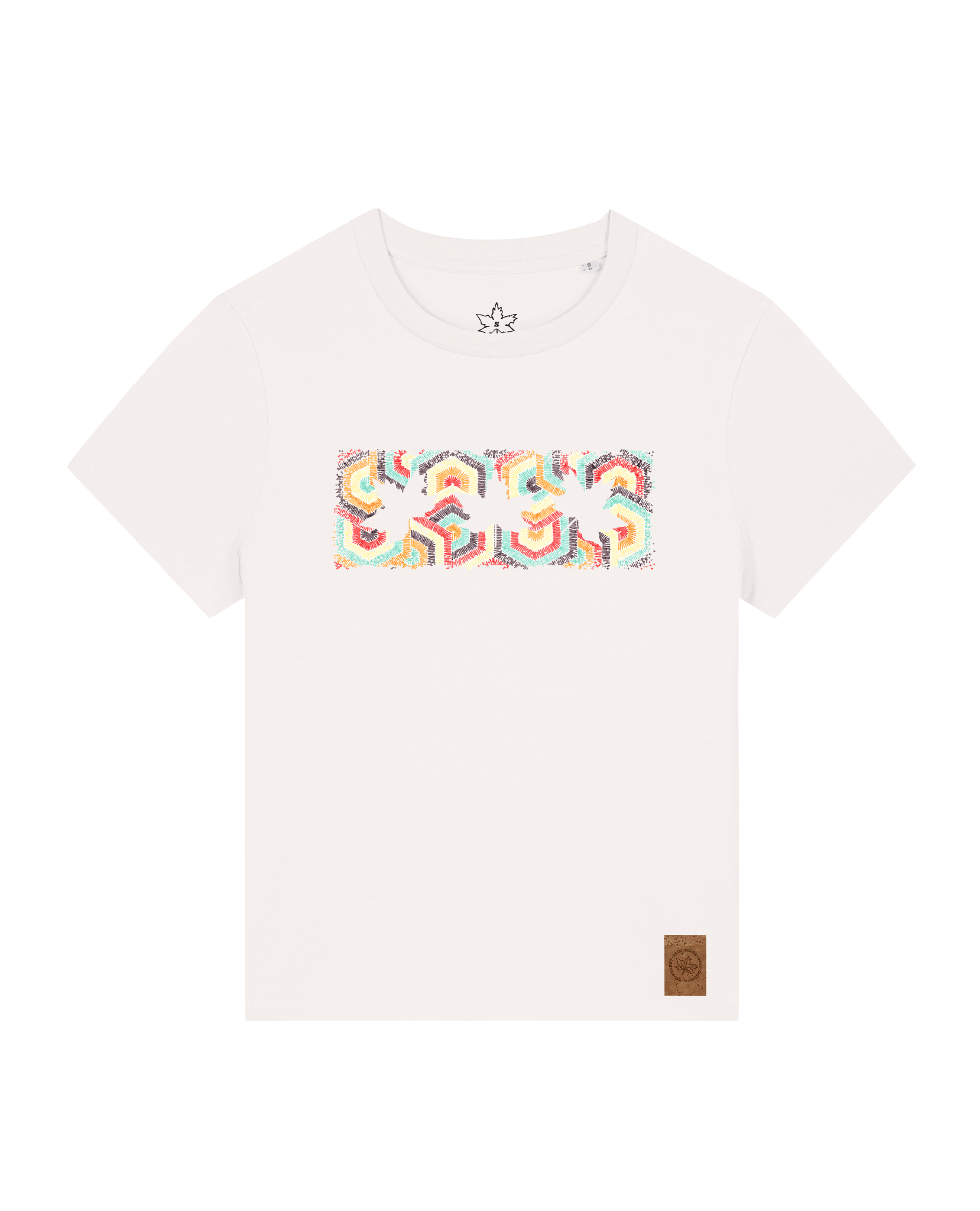 bio-female-medium fit-tshirt-three leaves 04-sttw172-bio ei-front