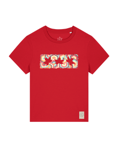 bio-female-medium fit-tshirt-three leaves 04-sttw172-erdbeere-front