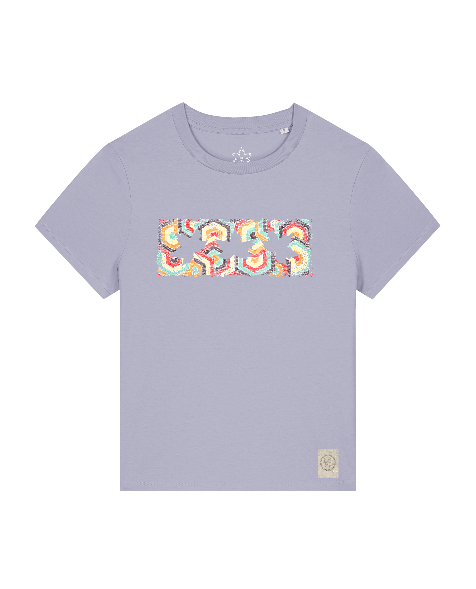 bio-female-medium fit-tshirt-three leaves 04-sttw172-lavender-front