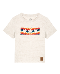 bio-female-medium fit-tshirt-three leaves 05-sttw172-elbsandstein-front