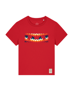 bio-female-medium fit-tshirt-three leaves 05-sttw172-erdbeere-front