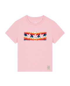 bio-female-medium fit-tshirt-three leaves 05-sttw172-flamingo-front